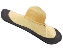 Load image into Gallery viewer, Oversized Hat - Two-Tone Straw Hat - CeCe Fashion Boutique
