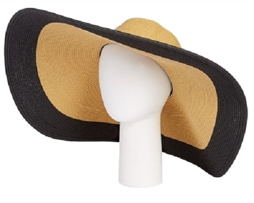 Oversized Hat - Two-Tone Straw Hat - CeCe Fashion Boutique