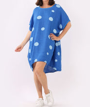 Load image into Gallery viewer, Italian Polka Dot Lagenlook Linen Dress
