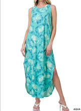 Load image into Gallery viewer, Aqua Round Neck Maxi Dress with Pockets
