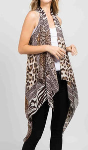 Chiffon Shawl / Vest with 2 Holes - CeCe Fashion Boutique