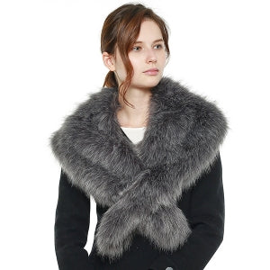 Faux Fur Shawl Scarf with Slit (4 Colors) - CeCe Fashion Boutique