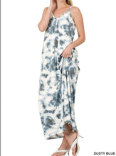 Load image into Gallery viewer, Tie Dye Print Cami Maxi Dress with Pockets (2 Colors)

