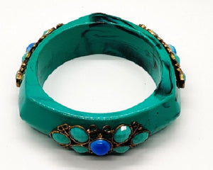 Turquoise Bangle Bracelet with Beads - CeCe Fashion Boutique