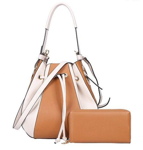 Two Tone Hobo Bag with Wallet (2 Colors) - CeCe Fashion Boutique