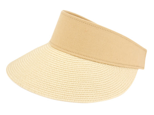 Summer Braid Poly Straw Sun Visor (6 Colors) - CeCe Fashion Boutique