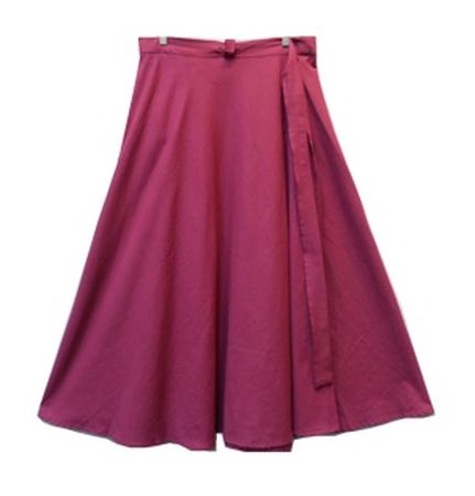 Wrap Skirt - Solid Print (Raspberry) - CeCe Fashion Boutique