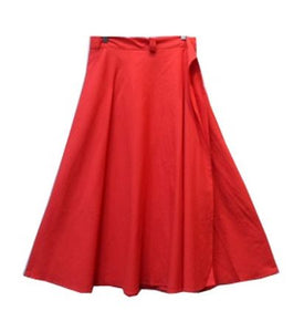 Wrap Skirt - Solid Print (Red) - CeCe Fashion Boutique