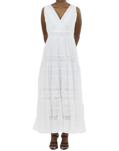 White Cotton Long Dress - CeCe Fashion Boutique