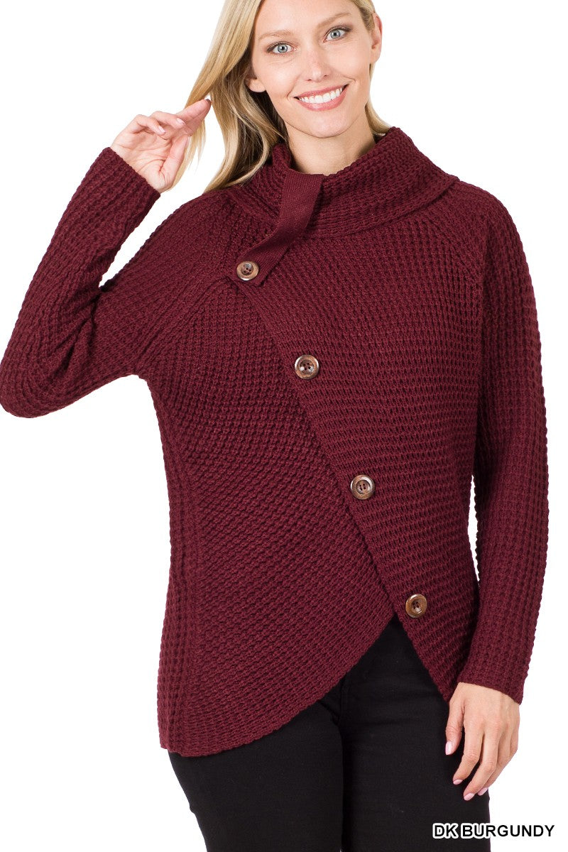 Wrap Asymmetrical Hem Sweater (2 Colors)