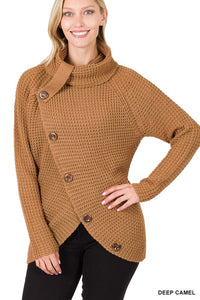 Wrap Asymmetrical Hem Sweater (2 Colors)
