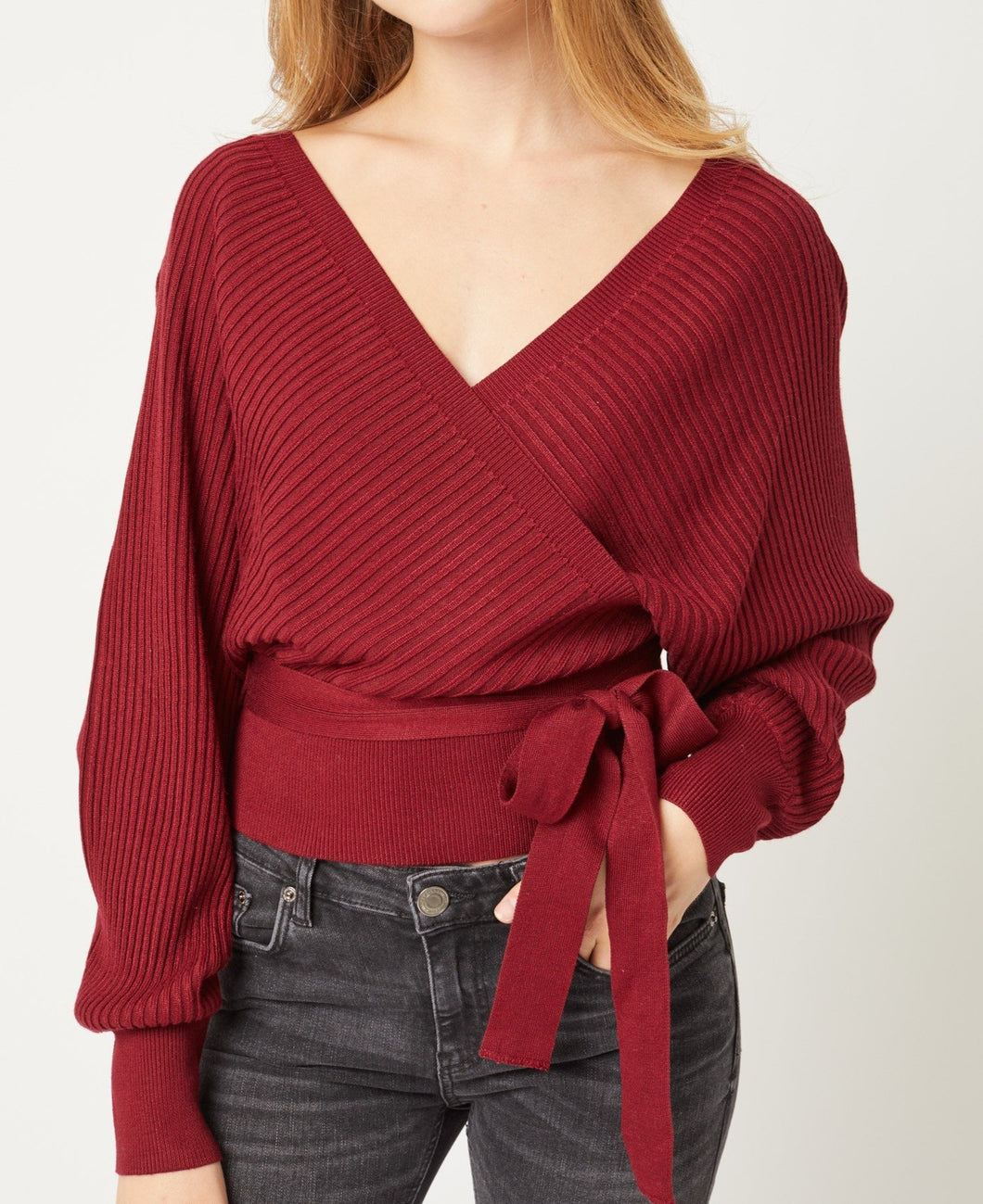 Wrap Style Sweater Top - CeCe Fashion Boutique