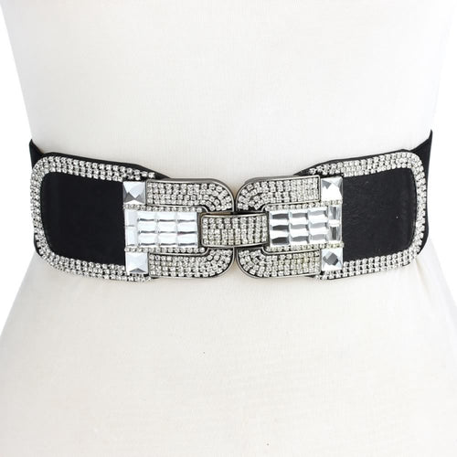 Elastic Belt with Crystal Buckle - CeCe Fashion Boutique